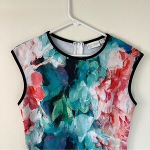 Bisou Bisou Floral Watercolor Midi Dress